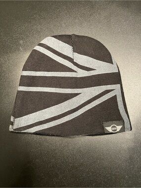 MINI Cooper Black & Gray Union Jack Beanie- one size fits most